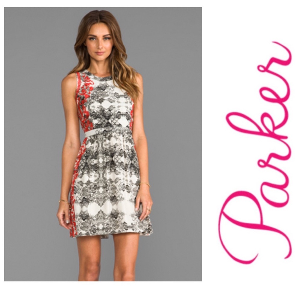 Parker Silk Embroidered Dress